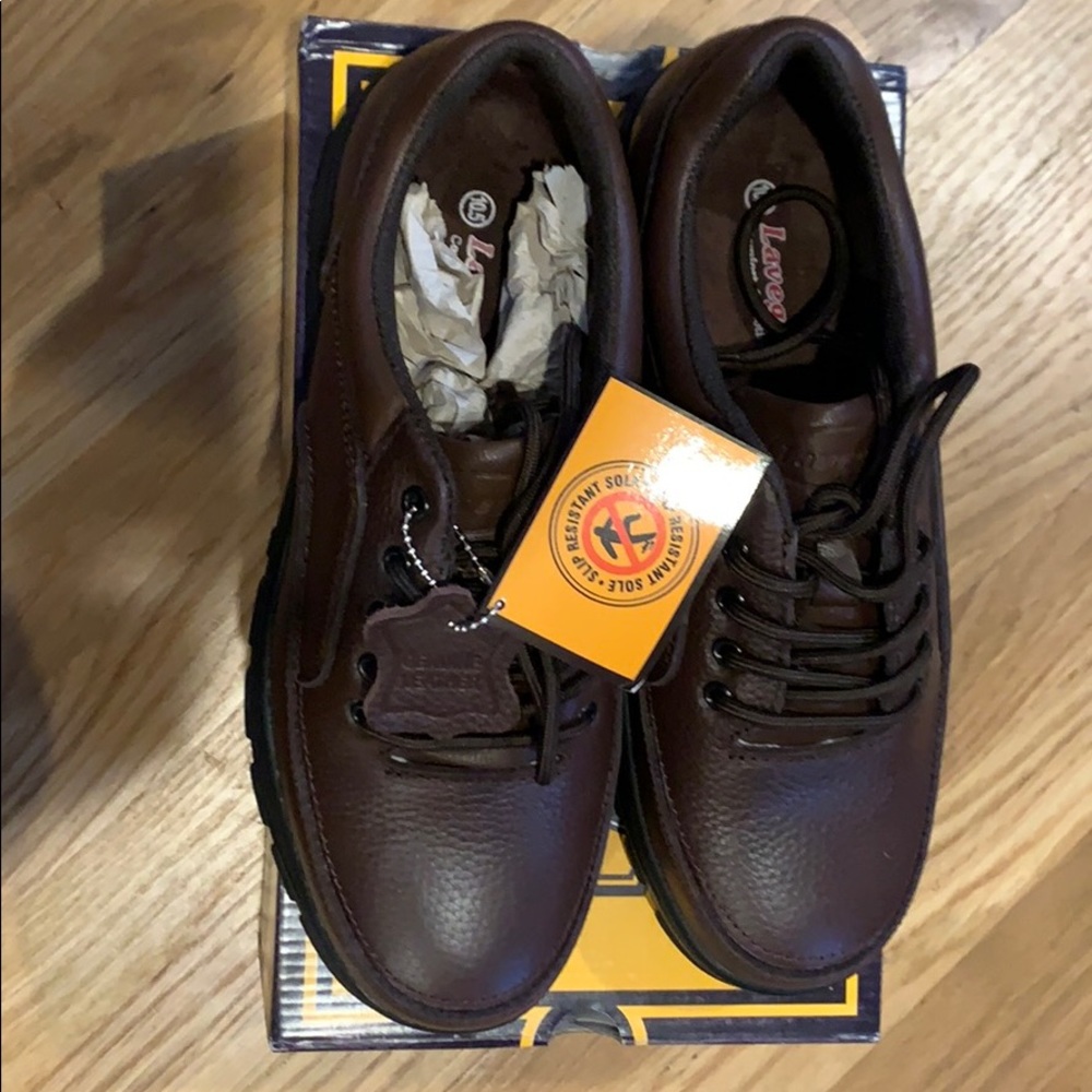 Brown work shoes
